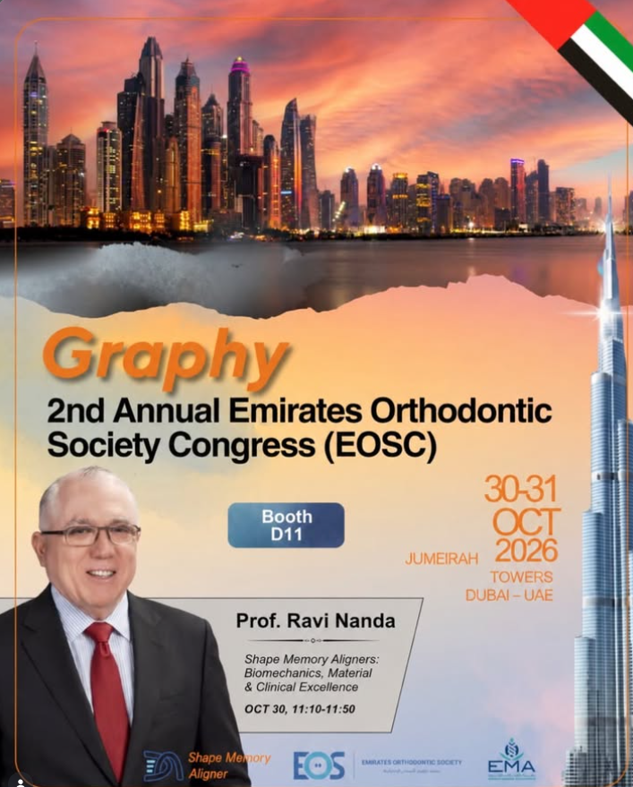 Graphy UAE invitation poster for EOSC 2026, featuring Booth D11 and Prof. Ravi Nanda’s lecture